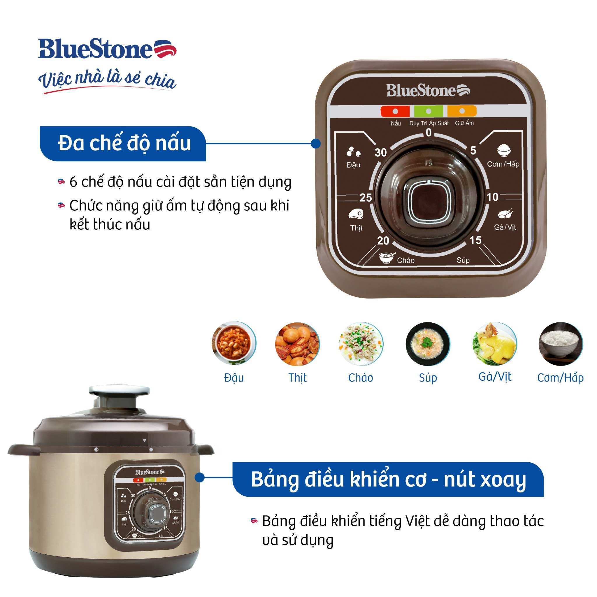Nồi áp suất điện đa năng 5 lít Bluestone PCB 5629